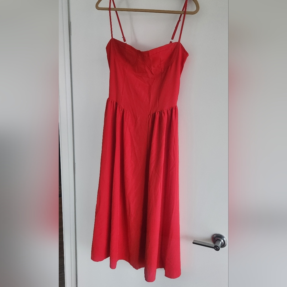 NWOT Spaghetti Strap Bustier Corset Midi Dress
